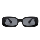 HS1100 - Rectangle Narrow Retro 90s Fashion Tinted Square Sunglasses