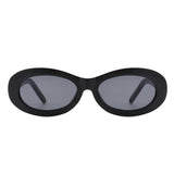 HS1075 - Oval Retro Narrow Small 90s Round Vintage Sunglasses