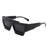 S2124 - Square Futuristic Flat Top Irregular Two-Tone Fashion Wholesale Sunglasses