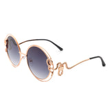 J3015 - Women Oversize Double Wire Curled Round Wholesale Sunglasses