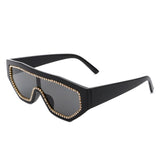 HS1136-1 - Geometric Oversize Glitter Square Fashion Women Sunglasses