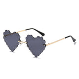 HW2038 - Rimless Heart Shape Tinted Women Fashion Sunglasses