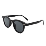S1181-1 - Circle Retro Horn Rimmed Tinted Round Fashion Sunglasses
