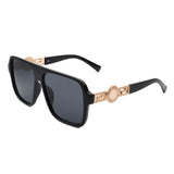 HS2058 - Retro Square Aviator Style Vintage Flat Top Sunglasses
