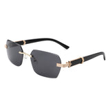 HW2020 - Rectangle Retro Rimless Tinted Fashion Square Wholesale Sunglasses