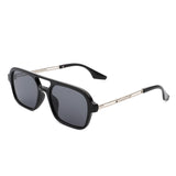 HS1099 - Retro Square Brow-Bar Fashion Aviator Style Vintage Sunglasses