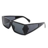HS2128 - Rectangle Retro Chunky Square Wrap Around Wholesale Sunglasses