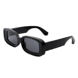 HS1100 - Rectangle Narrow Retro 90s Fashion Tinted Square Sunglasses