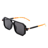 HS2065 - Retro Square Flat Top Brow-Bar Fashion Sunglasses