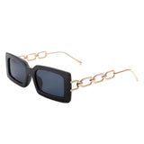 HS2100 - Square Flat Top Chain Link Temple Design Fashion Sunglasses