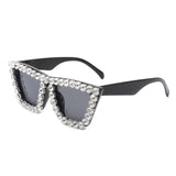 HS2006-1 - Women Rhinestone Square Diamonds Cat Eye Fashion Wholesale Sunglasses