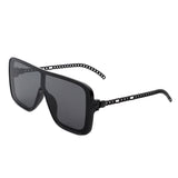 HS2059 - Square Fashion Flat Top Oversize Retro Sunglasses