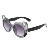 HK2031 - Girls Round Shaped Devil-Cat Ear Toddler Kids Wholesale Sunglasses