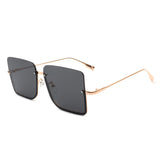 HJ2011 - Women Square Half Frame Oversize Retro Fashion Wholesale Sunglasses
