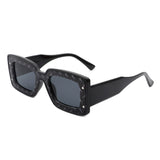 HS2052 - Rectangle Retro Flat Lens Tinted Fashion Square Sunglasses