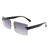 S2113 - Rectangle Retro Rimless Tinted Fashion Square Wholesale Sunglasses