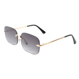 J2020-1 - Rimless Square Retro Tinted Rectangle Fashion Sunglasses
