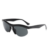 HS1184 - Rectangle Half Frame Sport Square Wholesale Sunglasses