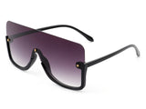 HS1004 - Oversize Half Frame Retro Square Fashion Wholesale Sunglasses