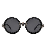 HS1170 - Round Retro Gothic Rhinestone Skull Punk Party Wholesale Sunglasses