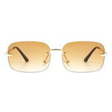 J2020-1 - Rimless Square Retro Tinted Rectangle Fashion Sunglasses