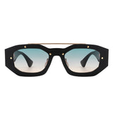 HS3013 - Geometric Retro Irregular Brow-Bar Square Fashion Wholesale Sunglasses