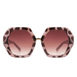 HS2124 - Women Geometric Fashion Square Hexagonal Oversize Wholesale Sunglasses