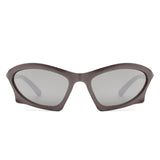 HS1153 - Rectangle Sport Shades Geometric Wrap Around Sunglasses