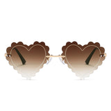 HW2038 - Rimless Heart Shape Tinted Women Fashion Sunglasses