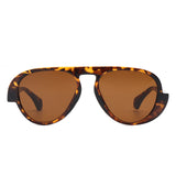 HS1207 - Futuristic Fashion Chunky Vintage Inspired Aviator Wholesale Sunglasses