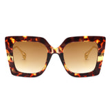 HS2024 - Women Square Oversize Retro Fashion Cat Eye Sunglasses