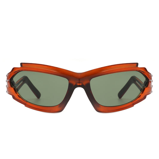 HS2129 - Futuristic Rectangle Geometric Chunky Sport Wholesale Sunglasses