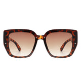 HS2123 - Women Square Tinted Oversize Chunky Fashion Wholesale Sunglasses