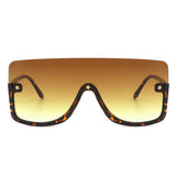 S2105 - Women Oversize Half Frame Retro Square Fashion Sunglasses