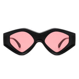 HS1119 - Geometric Triangle Irregular Bold Futuristic Fashion Sunglasses
