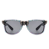 HS1171 - Rhinestone Gothic Skull Square Wholesale Sunglasses
