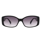 HS1104 - Rectangular Narrow Retro Tinted Fashion Square Sunglasses