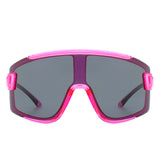 S2117 - Oversize Sporty Square Chunky Shield Sunglasses