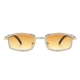 J2030 - Rectangle Retro Glitter Vintage Square Fashion Sunglasses