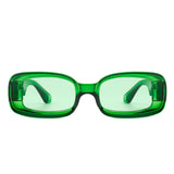 HS1100 - Rectangle Narrow Retro 90s Fashion Tinted Square Sunglasses