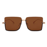 HJ2011 - Women Square Half Frame Oversize Retro Fashion Wholesale Sunglasses
