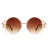 J3015 - Women Oversize Double Wire Curled Round Wholesale Sunglasses