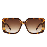 S2118 - Square Chic Flat Top Tinted Women Fashion Sunglasses