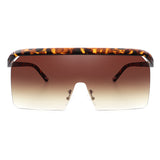 HS2015 - Square Oversize Retro Rimless Flat Top Fashion Sunglasses