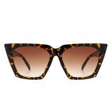 S1202 - Women Cat Eye Retro Oversize Fashion Square Sunglasses