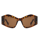 HS1210 - Square Oversize Irregular Wavy Temple Design Fashion Wholesale Sunglasses