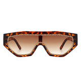 HS1136-1 - Geometric Oversize Glitter Square Fashion Women Sunglasses