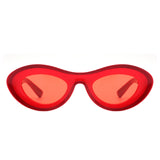 S2123 - Oval Retro Vintage Inspired Round Tinted Fashion Sunglasses