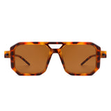 HS2065 - Retro Square Flat Top Brow-Bar Fashion Sunglasses