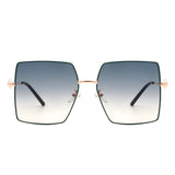 HJ2030 - Square Oversize Flat Top Tinted Women Fashion Sunglasses